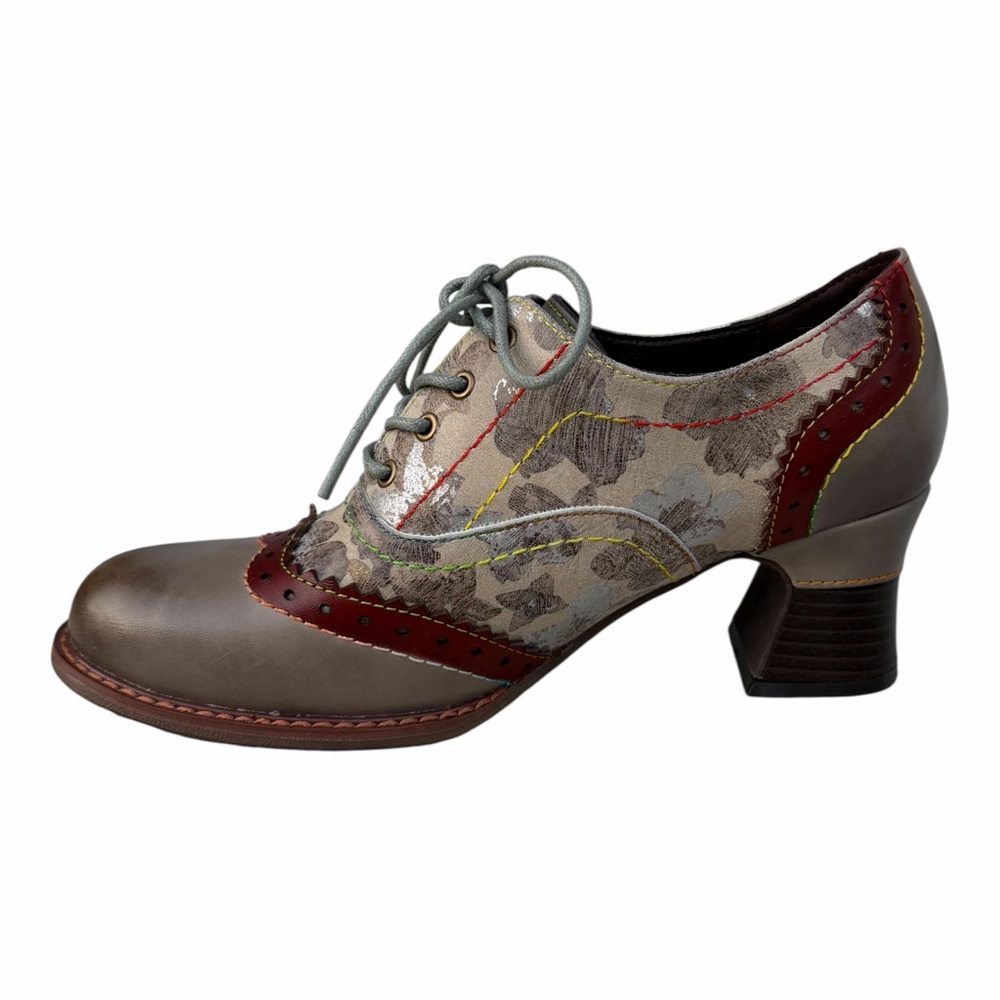NEW L'ARTISTE SPRING STEP Perrine Shoes Oxford Bootie Grey Multi 38 7.5 -8 - Picture 7 of 15